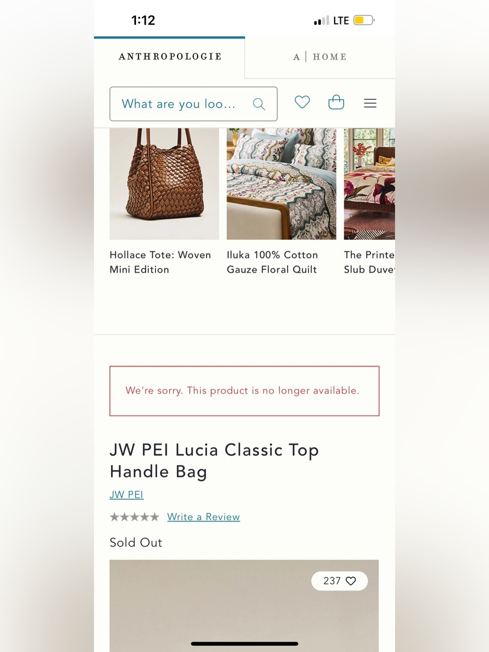 NEW- Anthropologie JW Pei Lucia Canvas Bag - Picture 6 of 9